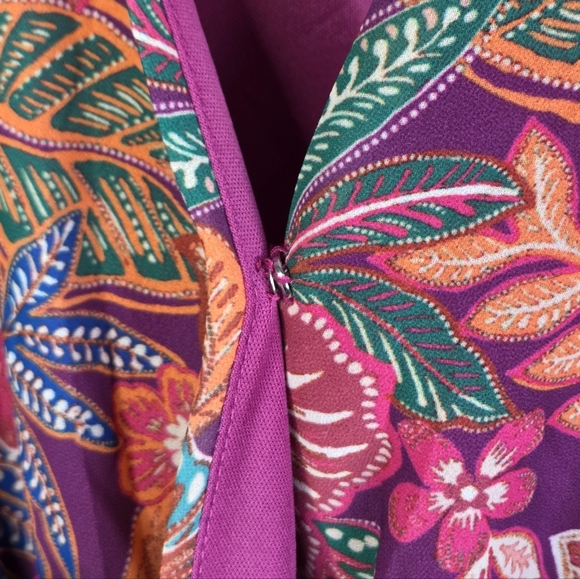 Baltic Born Boho Colorful Floral Newark Long Sleeve V-neck Mini Dress Size Small - Picture 6 of 9